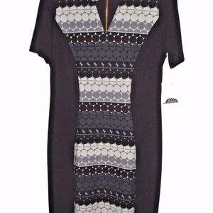 Donna Morgan Black and White Sheath Midi